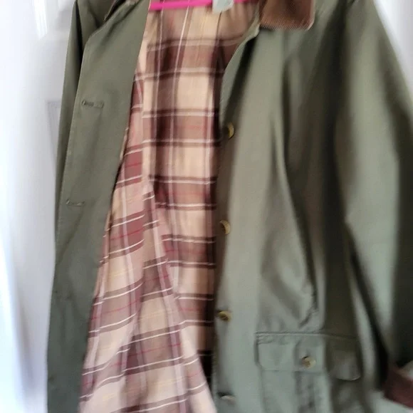 L.L. Bean Women's Barn Jacket-Barn Coat Green with Brown Collar sz1X NWT - Picture 8 of 9